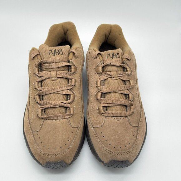 Ryka Shoes - Ryka Suede Walking Sneakers Catalyst III Sand Brown Arch Support Lace Up 9 Wide